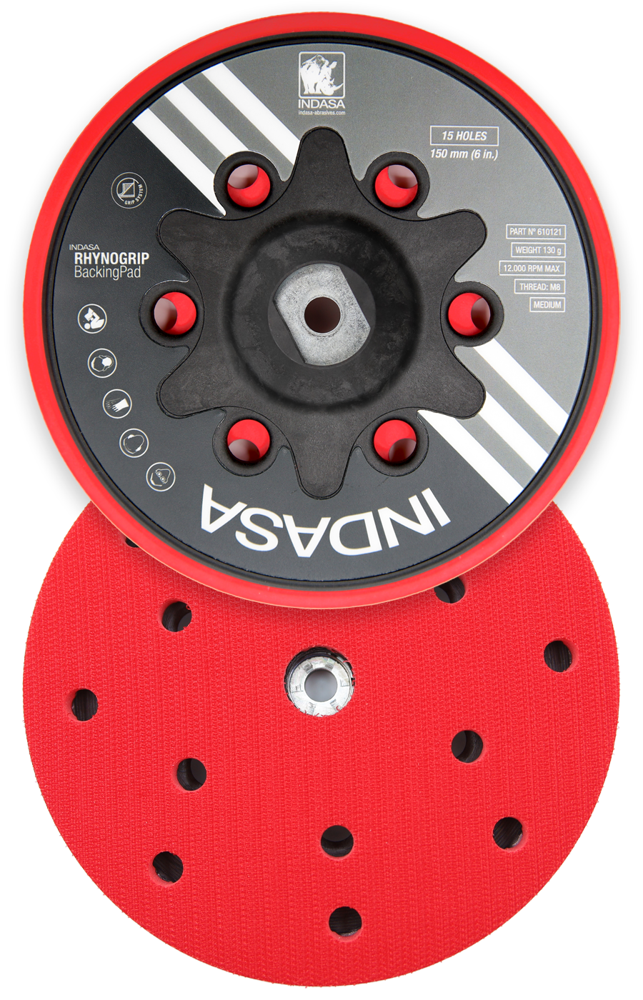 Rhynogrip Backing PAD 150 mm 15H M8 Baixo Perfil